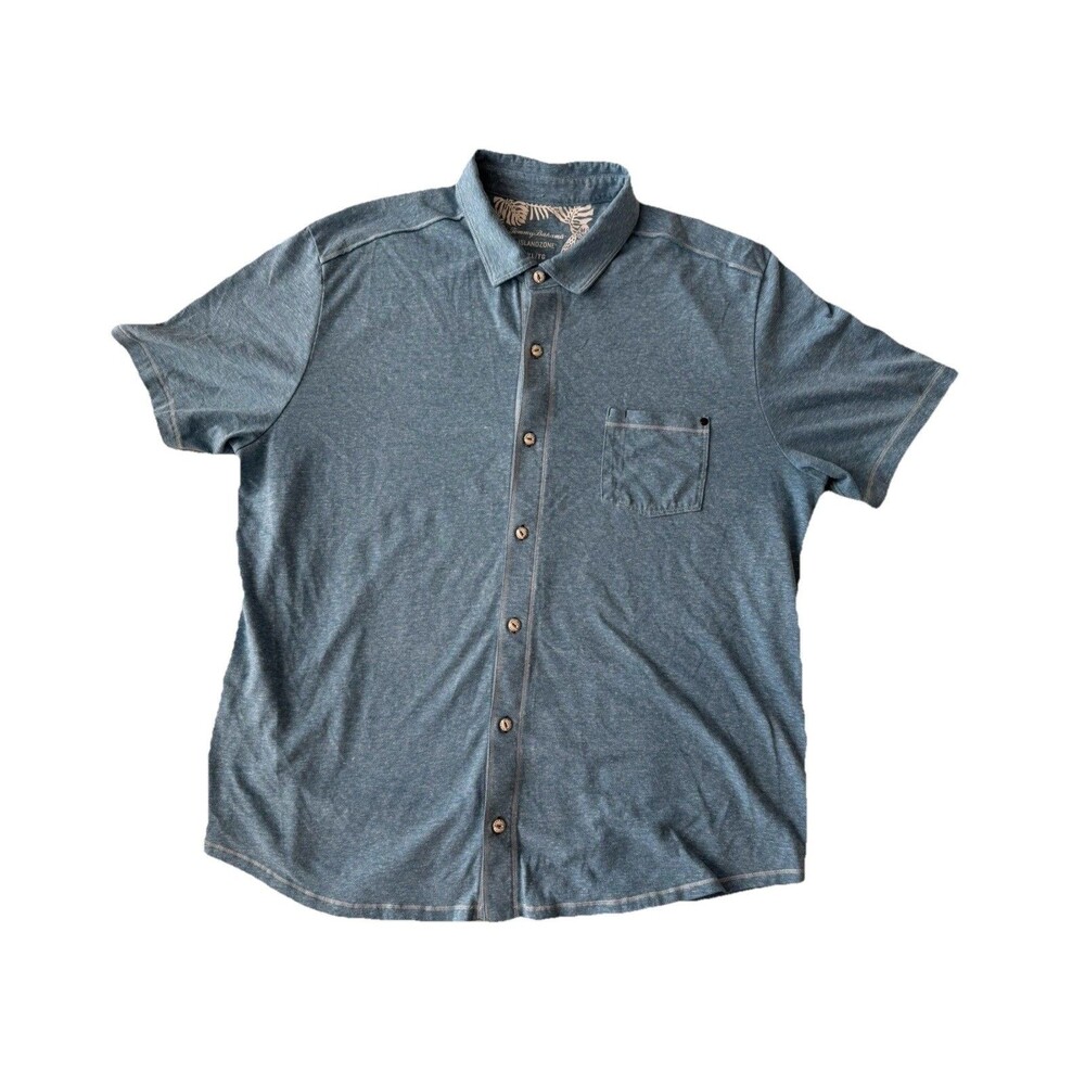 Tommy Bahama Island Zone Extra Soft Light Wash Blue Cotton Blend Button Down XL